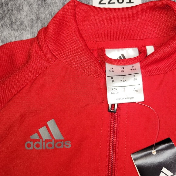 Adidas Soccer Jacket Kids Size XS Condivo 16 Red Full Zip AP5210 Track - Picture 3 of 14